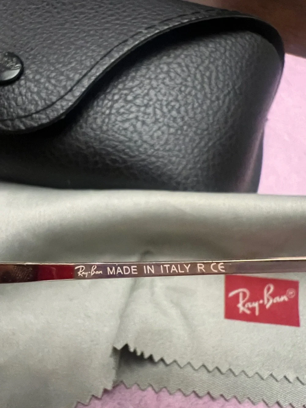 Ray-Ban Junior Red Frame Sunglasses with Tinted Lenses Length 5” width 2”